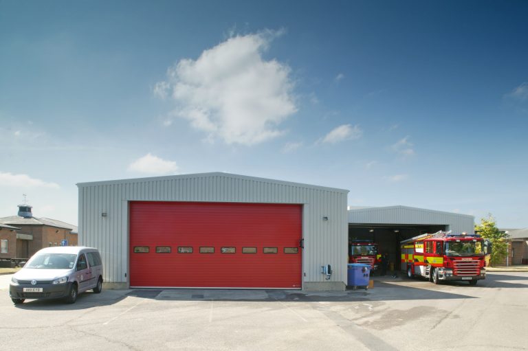 Exterior view of a fire station in Cambridge